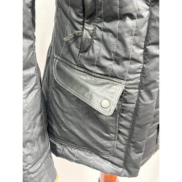 MATCHLESS London Sz 40 XS S Black Waxed Shearling Trim Lined Jacket Coat Sheffie - Picture 10 of 16
